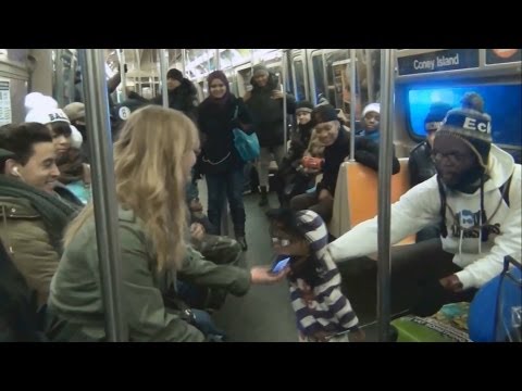 ventriloquist - PART 2: http://youtu.be/St5pdAO3qUc Ventriloquist Youtube Channel: http://Youtube.com/thisisgeltown We sent Nigel out on the NYC subway to see if he could pi...
