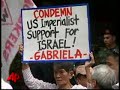 Pro-Gaza demonstrators burned both Israeli and American flags at a rally in Thailand on Tuesday. Pro-Gaza demonstrators burned both Israeli and American flags at a rally in Thailand on Tuesday.