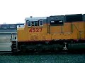 UPRR Lite Move Passes a UPRR Stacker @ Roseville CA