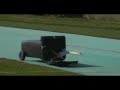 RC airplane flying into trashcan