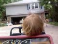 Little kid falls asleep while driving Power Wheels - boy, cute, driving, kids, power wheels, sleep, sleeping, funny