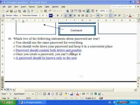 شرح - حل اسئلة IT ICDL 2010 الجزء المفقود والنادر من شرح اسئلة ICDL IT 99 116 شرح حل اسئله امتحان اى تي 2010.