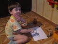Кир рисует машину. Ноябрь 2009