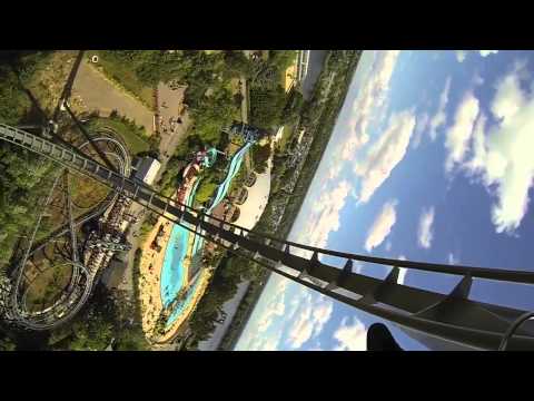 thorpe park the swarm - The Swarm ride in slow motion 720HD 60fps.