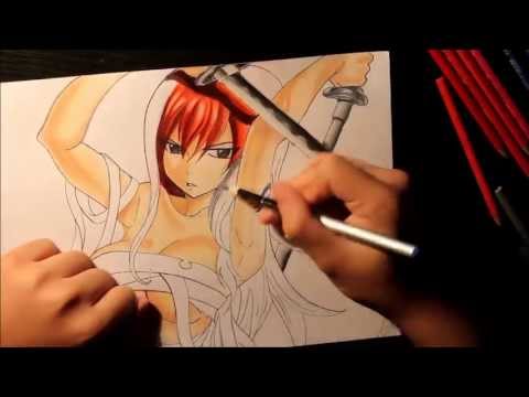 how to draw erza scarlet