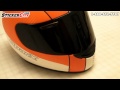 www.stickercity.com - Partially wrapped a racing helmet with orange 3M Carbon Fiber Vinyl.