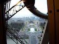 Inside a descending Eiffel Tower elevator Inside a descending Eiffel Tower elevator