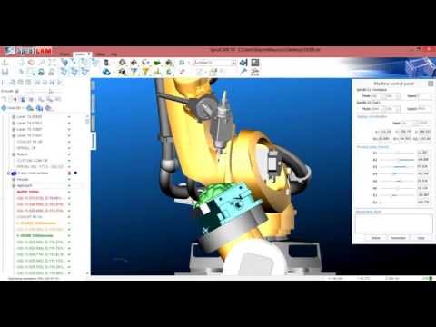 Offline robot programming for milling with 8 axis continuous