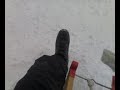 Schlittenfahrt gegen ein Schneeball