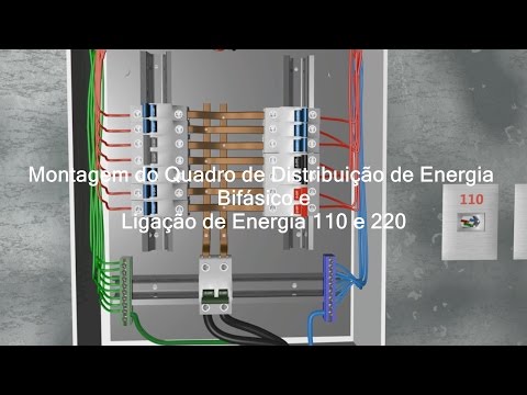 Como montar Quadro de Distribuição de Energia Bifásico e ligar 110 e 220 Volts