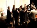 czech composer jiri gemrot, members of the prazak quartet and other musicians being lauded and applauded.