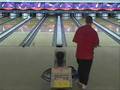 Incredible two handed bowling release...