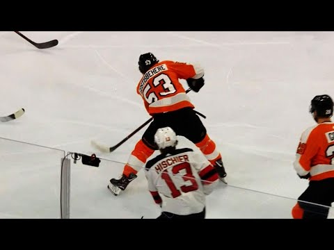 Video: Gostisbehere tears through Devils to feed Konecny for goal