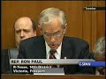Ron Paul talks about the World Bank, poverty and problems therein. He hits another one out of the park. (audio is slightly low due to cable box) C-SPAN 5/22/2007 Used with permission under C-SPAN public copyright www.c-span.org ... ron paul world bank poverty 