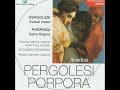 nicola antonio porpora 
(1686-1768)

salve regina in fa maggiore per contralto, archi e basso continuo, one of the 8 settings of the text by porpora.

part 1 of 2:
i.salve regina
ii. ad te clamamus

part 2 of 2:
iii. eja ergo, advocata nostra
iv. o clemens, o pia


sonia prina (alto), 
accademia bizantina, ottavio dantone (dir)

original text:

i.
salve, regina, mater misericordiae: vita, dulcedo et spes nostra, salve. 
 
ii.
ad te clamamus, exsules filii [h]evae, 
ad te suspiramus, gementes et flentes in hac lacrimarum valle. 

iii.
eja ergo, advocata nostra,illos tuos misericordes oculos ad nos converte. 
et jesum, benedictum fructum ventris tui, nobis post hoc exilium ostende., 

iv.
o clemens, o pia, o dulcis virgo maria.


english translation

i. 
hail holy queen, mother of mercy 
{hail] our life, our sweetness and our hope!
 
ii.
to thee do we cry, poor banished chidren of eve, 
to thee do we send up our sighs, 
mourning and weeping in this valley of tears. 

iii. 
turn, then, o most gracious advocate, 
thine eyes of mercy and after this our exile 
show unto us the blessed fruit of thy womb, jesus.
 
iv.
o clement, o loving, o sweet virgin mary.