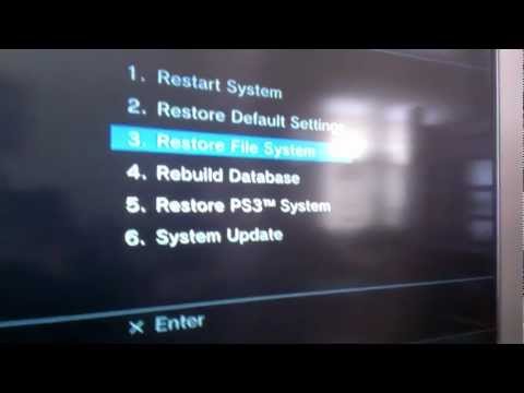 how to file system restore on ps3