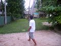 Karl with a racket in Unawatuna!!
