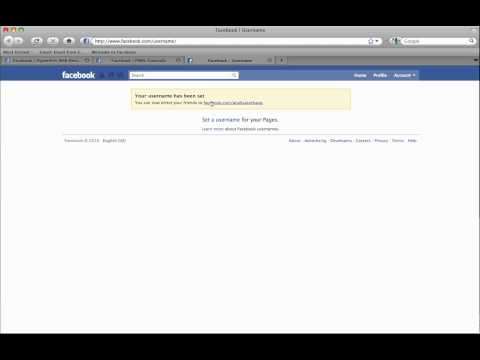 how to set username on facebook