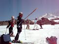 Team Skiing Into Lane