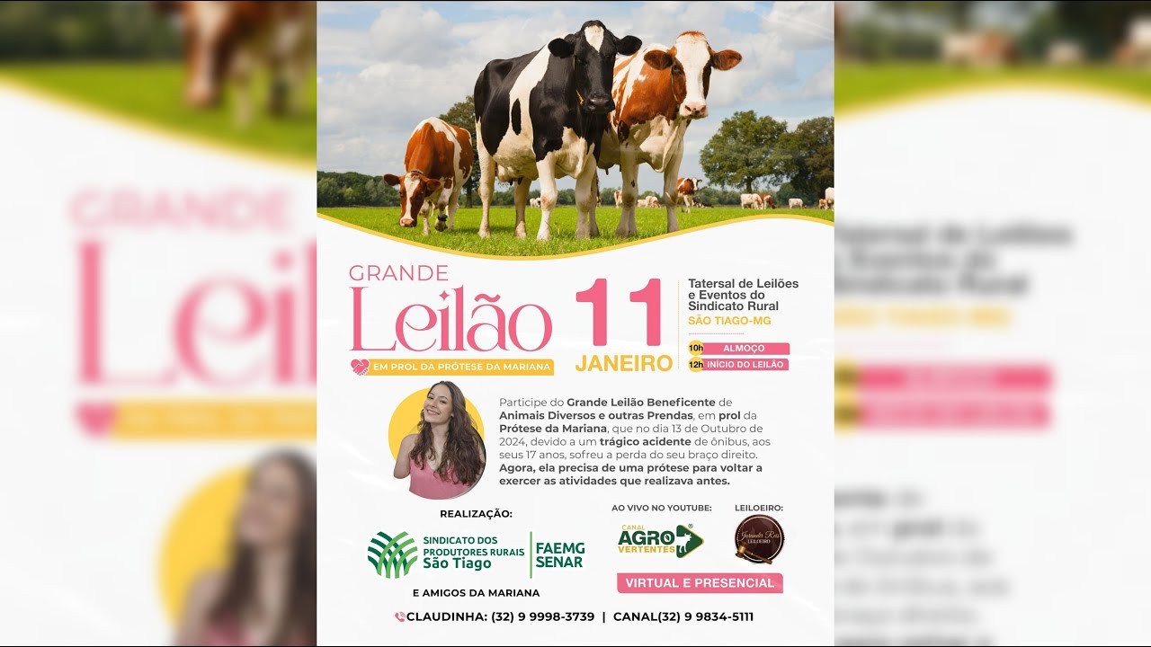 LEILÃO BENEFICENTE EM PROL DA MARIANA - 11/01/2026