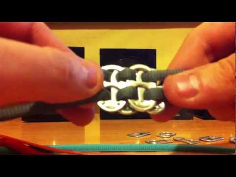 chapas de latas - Te mostramos este tutorial para que aprendas como hacer una originale pulsera con cordones chapas de latas, y depaso, reciclar material. Se trata de unas pul...