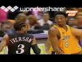 Allen Iverson and Kobe Bryant fight during 2001 NBA Finals