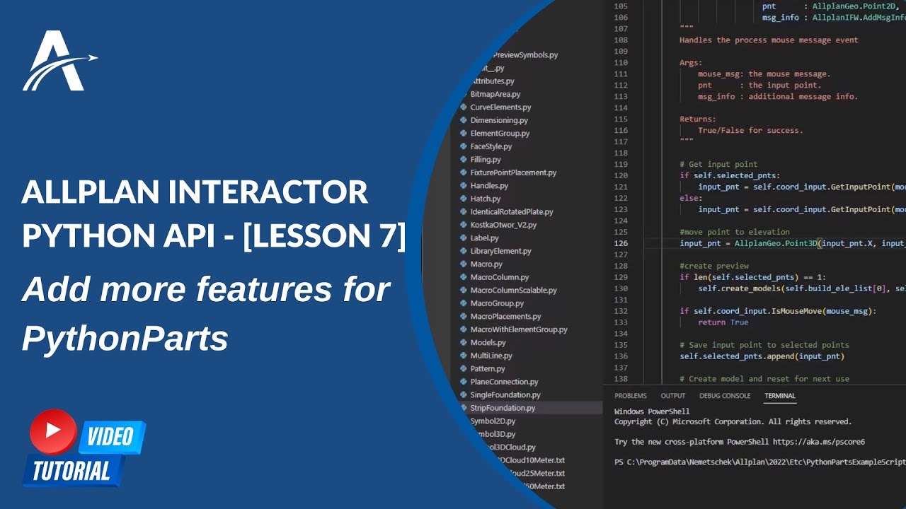 ALLPLAN interactor Python API | [LESSON 7] - Add more features for strip foundation PythonParts
