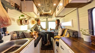VAN TOUR | Light & Sunny SPRINTER VAN with Clever AIR-CON ❄️ & MASSIVE Double-Galley KITCHEN by Nate Murphy