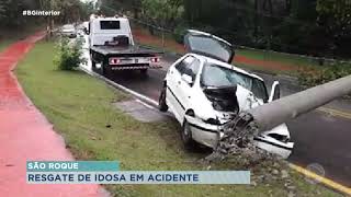 Três pessoas ficam feridas em acidente de carro em São Roque