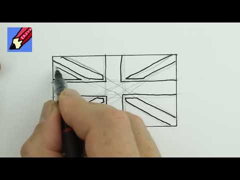 how to draw uk flag step by step