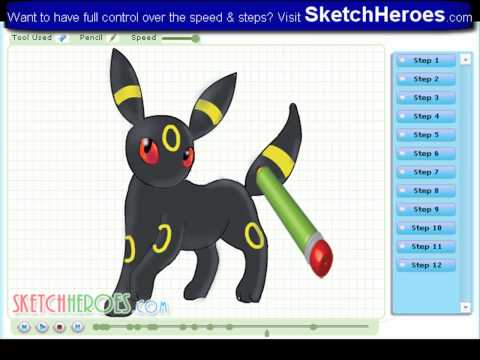 how to draw umbreon