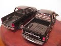 two 1/18 dodge rams a 2500 and a 3500 lifted with custom wheels