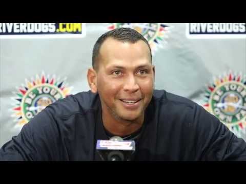 Charleston riverdogs - NY Yankee third baseman, Alex Rodriguez, rehabs with the Charleston RiverDogs after a second hip surgery.