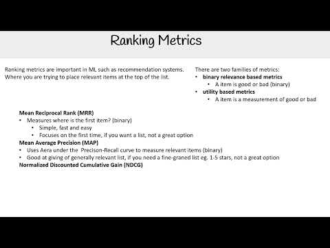 Ranking Metrics for Evaluating Machine Learning Models - AWS AI Practitioner AIF-C01