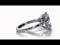 4-Carat Pear Shaped Cubic Zirconia Baguette Solitaire 14K CZ