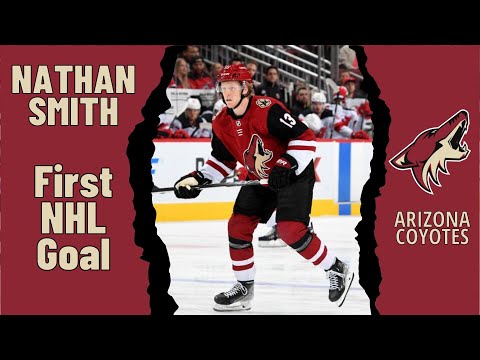 Nathan Smith #13 (Arizona Coyotes) first NHL goal Apr 20, 2022