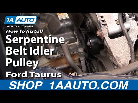 How To Install Replace Serpentine Belt Idler Pulley Ford Taurus 3.0L V6 1AAuto.com