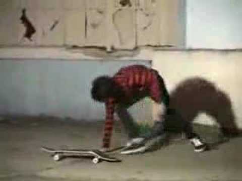Skateboard Break after Stunt
