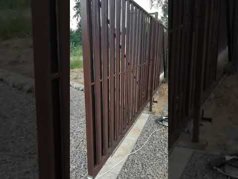 Откатные ворота 4м, зашивка металлоштакетник RAL 8017. Подготовка под автоматику. Медный Завод Откатные ворота 4м, зашивка металлоштакетник RAL 8017. Подготовка под автоматику. Медный Завод