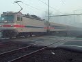 A southbound SEPTA AEM-7 is seen in the morning rush stopping at Woodbourne Station on it's way to Center City Philadelphia while operating on the R3 West Trenton Line.