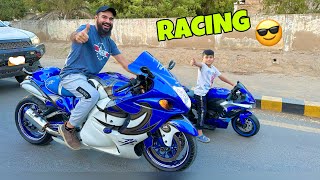 Abdul kabeer ke sath racing laga li heavy bike per