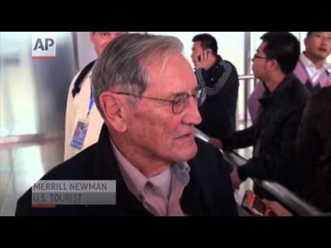 from - An elderly US tourist deported from North Korea on Saturday said he was very pleased to be heading home. Merrill Newman spoke to reporters at Beijing airport...