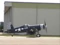 Startups of Vought F4U Corsair and the sounds of R-2800 radial