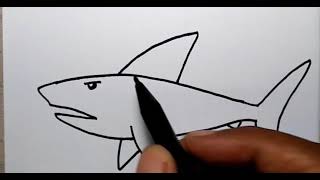 En kolay yöntemle Köpek balığı nasıl çizili
