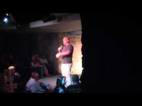 A guy orders a foofy drink at Comedy Works Denver