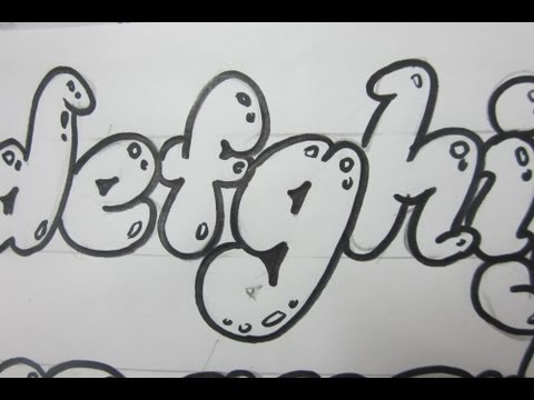 how to draw bubble letters i