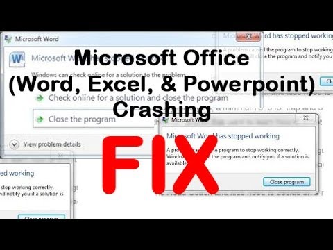 Microsoft Office (Word, Excel, & Powerpoint) Crashing FIX | H2TechVideos