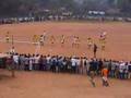 Penalty in soccer game in Makeni, Sierra Leone