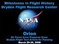 Orion Air Force crew prepares Crew Module flight test vehicle for painting.