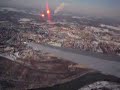 Flying in Boeing 767 over Morgantown and WVU!